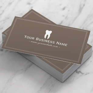 Cartão De Visita Dentista Brown liso simples dental