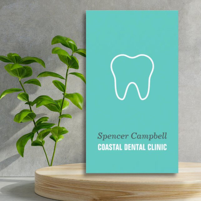 Cartão De Visita Dentista Clínico do Assistente Dentário de Dentes  (Modern Teeth Dental Assistant Clinic Dentist Business Card)