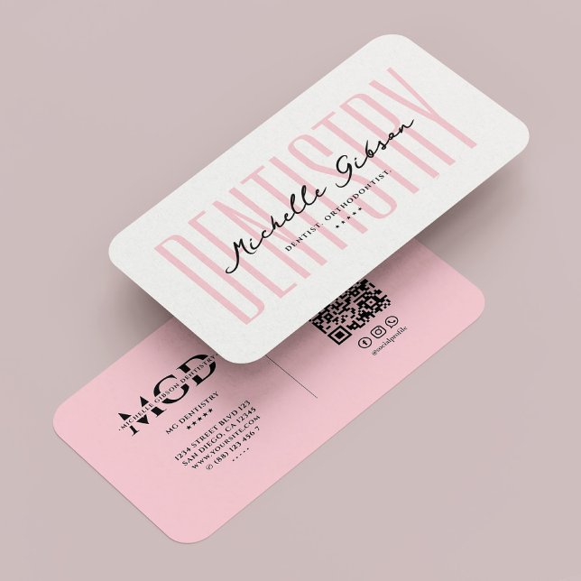 Cartão De Visita Dentista Cosmético Pink de Pastel Aestético Dental (Dental Aesthetic Pastel Pink Cosmetic Dentist Business Card
☆★
☆★
☆★
☆★
☆★
4.8 out of 5 stars rating)