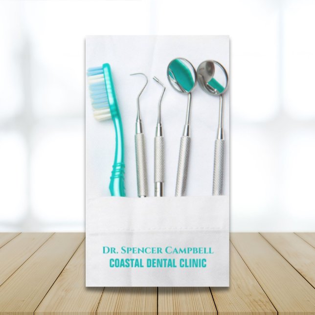 Cartão De Visita Dentista de Suprimentos Profissionais (Professional Dental Office Supplies Dentist Business Card)