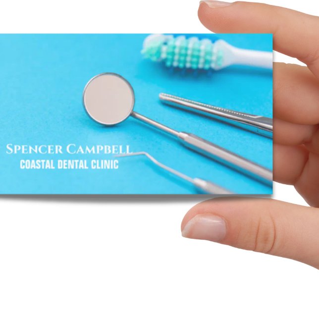 Cartão De Visita Dentista de Suprimentos Profissionais (Professional Dental Office Supplies Dentist Business Card)