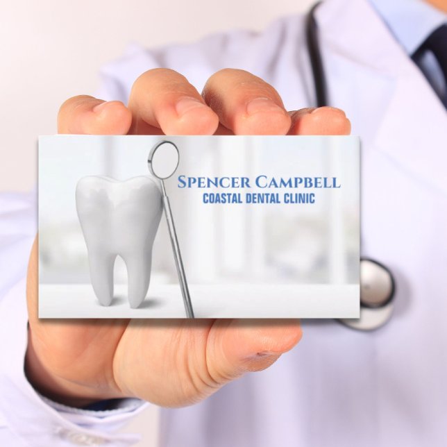 Cartão De Visita Dentista Dentária Profissional Moderna Dentária (Modern Professional Dental Dentist Clinic Dental Business Card)