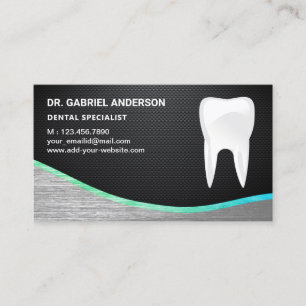 Cartão De Visita Dentista dentário dos dentes de aço de fibra de 