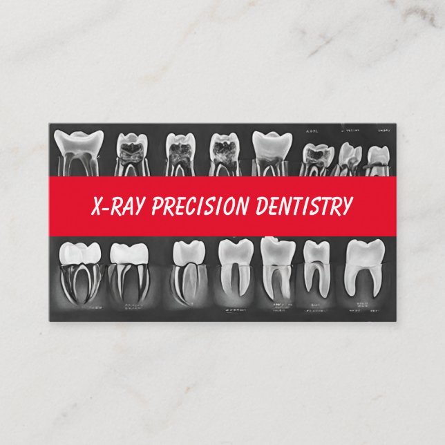 Cartão De Visita Dentista dentário Precision X-Ray (Frente)