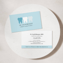 Cartão De Visita Dentista elegante aqua azul profissional