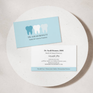 Cartão De Visita Dentista elegante aqua azul profissional