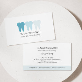 Cartão De Visita Dentista elegante arejado azul claro profissional
