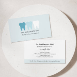 Cartão De Visita Dentista elegante azul claro profissional