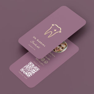 Cartão De Visita Dentista Estética Rosa Po dusty Ortodontista