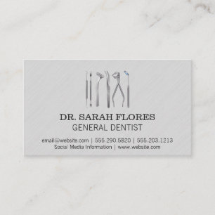 Cartão De Visita Dentista Geral  Ferramentas de limpeza dentária