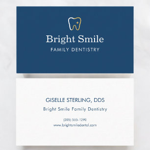 Cartão De Visita Dentista Ícone de Dente Azul Marcação