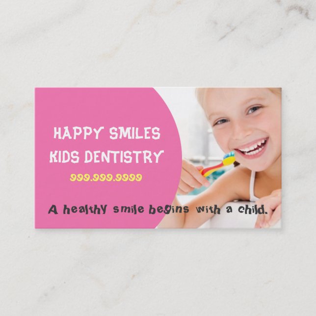 Cartão De Visita Dentista Infantil Odontologia Médico Sorriso (Frente)