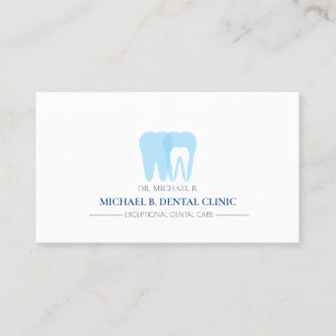 Cartão De Visita Dentista Logotipo Dente Azul Dental 