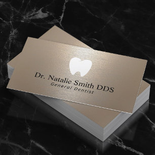 Cartão De Visita Dentista Modern Bruche Shimmer Dourado Escritório 