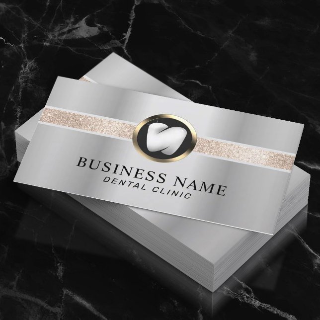 Cartão De Visita Dentista moderno logotipo de dente Escritório dent (Criador carregado)