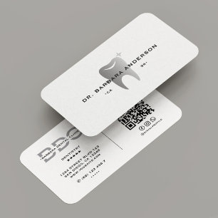Cartão De Visita Dentista Ortodontista Dental Mínimo Branco