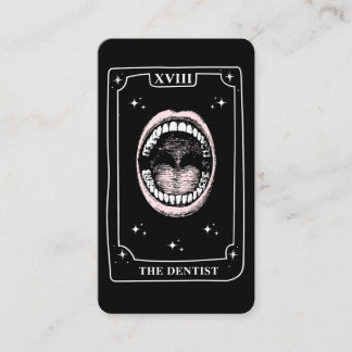 Cartão De Visita Dentista Preto e Branco da Placa Tarot Mística