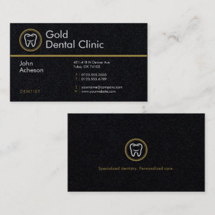 Cartão De Visita Dentista profissional   Clínica dentária Dourada