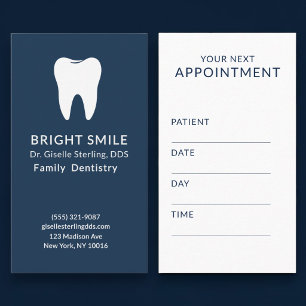 Cartão De Visita Dentista Profissional Consulta Azul Marinho