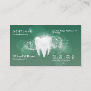 Cartão De Visita Dentista verde Dental Consulta de Dentes 3D