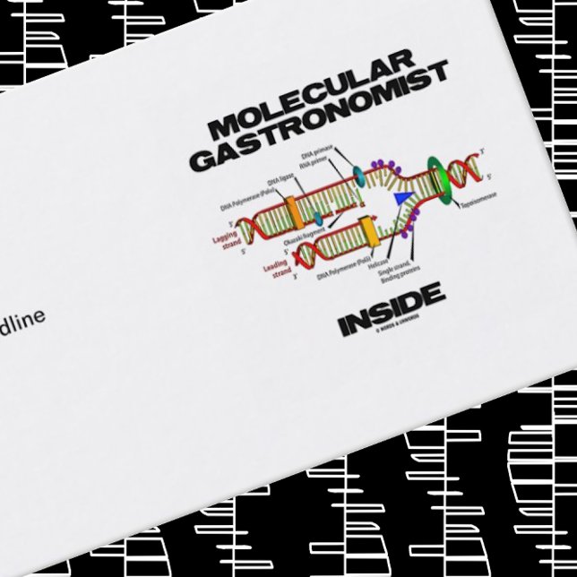 Cartão De Visita Dentro de Gastronomista Molecular (Replicação de D (Business card for any food scientist featuring DNA replication & "Molecular Gastronomist Inside")