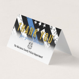 Cartão De Visita Departamento de Polícia Thin Blue Line Obrigado