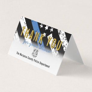 Cartão De Visita Departamento de Polícia Thin Blue Line Obrigado