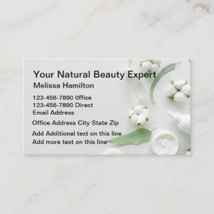 Cartão De Visita Dermatologia de Cosméticos de Beleza Natural