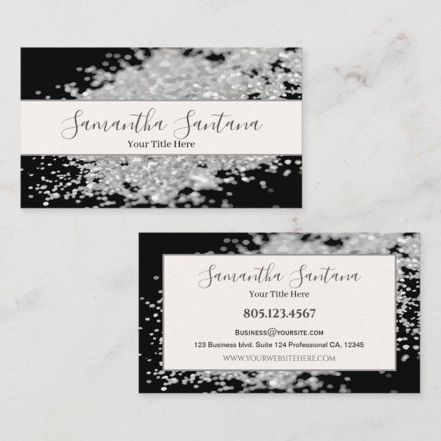 Cartão De Visita Derramar brilhante branco (Frente/Verso)