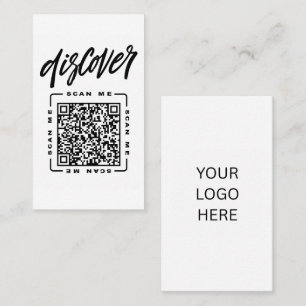 Cartão De Visita Descobrir Modelo de código QR e logotipo person