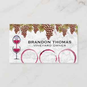 Cartão De Visita Descolagem de Uvas de Vinho  Marble  Tripas de vin