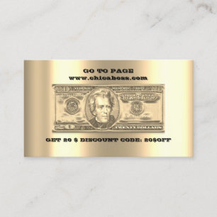 Cartão De Visita Desconto Inserir Placa 20$ Códigos QR Online Dour
