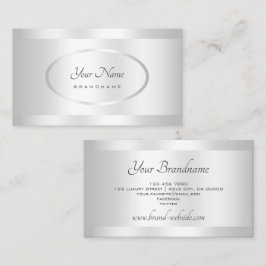 Cartão De Visita Desdecoração de Detalhes do Oval Silver Shimmering
