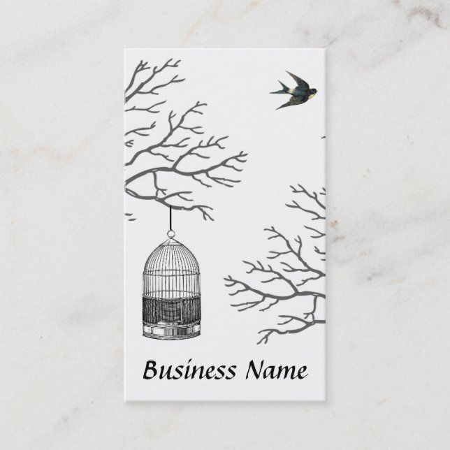 Cartão de visita desencapado da andorinha do ramo (Frente)