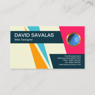 Cartão De Visita Desenhista da Web das setas do triângulo da
