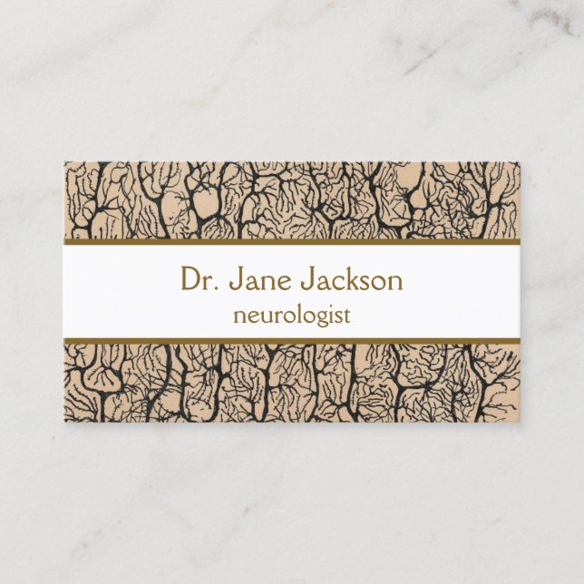 Cartão De Visita Desenho Antigo do Neurônio de Purkinje Médico Neur (Frente)