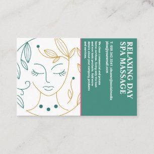 Cartão De Visita Desenho da Linha de Beleza Spa   Cosméticos