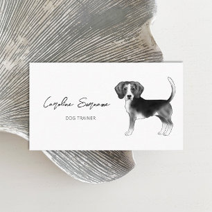 Cartão De Visita Desenho de Cachorro Beagle em Preto e Branco Minim