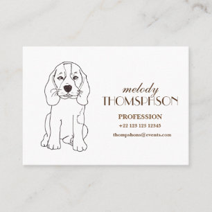 Cartão De Visita Desenho de cachorro linear fofo personalizado