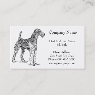 Cartão De Visita Desenho de Cão Elegante Airedale Terrier