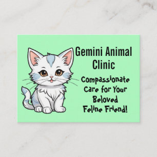 Cartão De Visita Desenho de Linha de Desenho Animado de Gato Estili