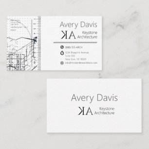 Cartão De Visita Desenho do Blueprint do Engenheiro da arquitetura 
