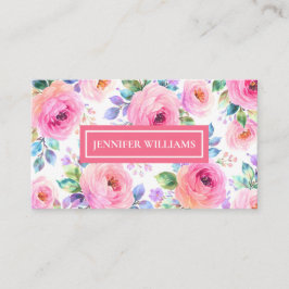 Cartão De Visita Desenho do Nome Personalizado Floral Boho Nascer d