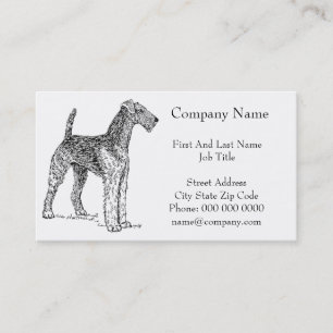 Cartão De Visita Desenho elegante do cão de Airedale Terrier