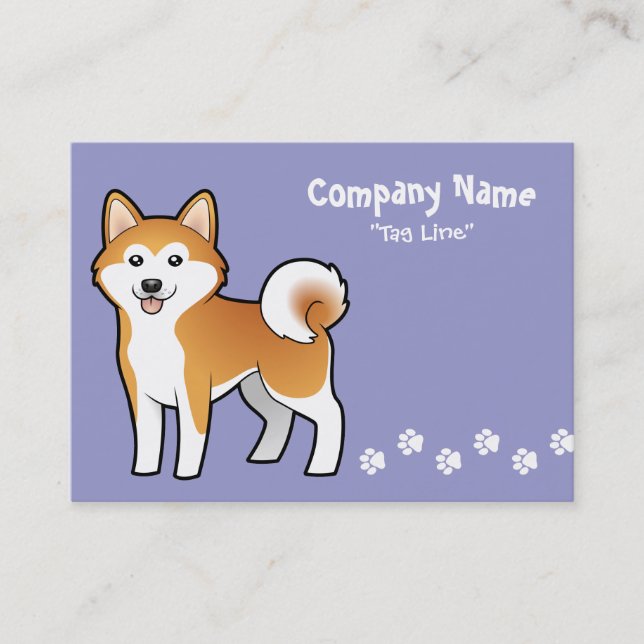 Cartão De Visita Desenhos animados Akita Inu/Shiba Inu (Frente)
