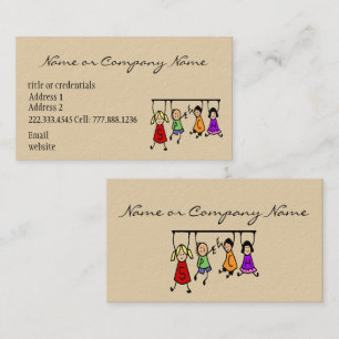 Cartão De Visita Desenhos animados bonitos dos miúdos que guardaram