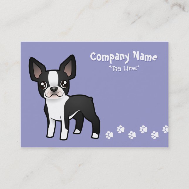 Cartão De Visita Desenhos animados Boston Terrier (Frente)