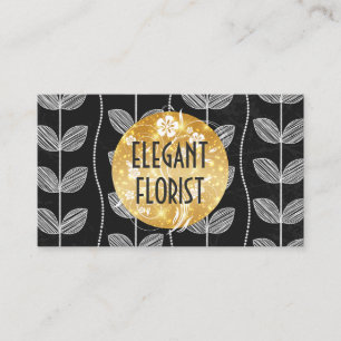 Cartão De Visita Desenhos Florais Giz