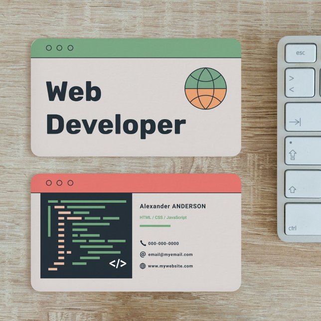 Cartão De Visita Desenvolvedor da Web (Web Developer Business Card)