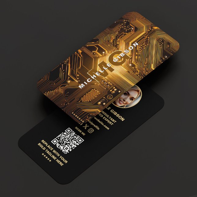 Cartão De Visita Desenvolvedor do circuito do Engenheiro de tecnolo (Criador carregado)